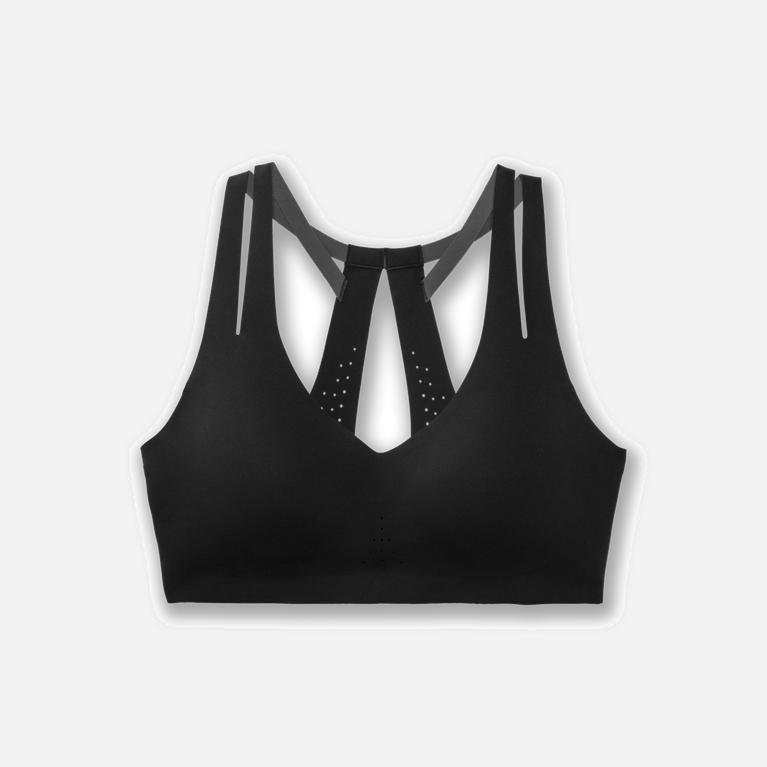 Brooks Dare Strappy Womens Running Bra - Black - Philippines (487130RXE)